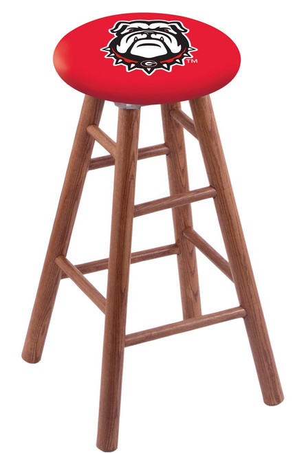 Georgia Bulldogs Oak Wood Bar Stool