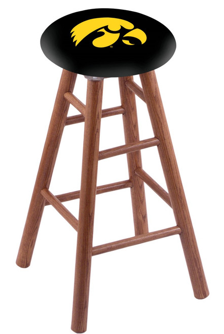 Iowa Hawkeyes Oak Wood Bar Stool