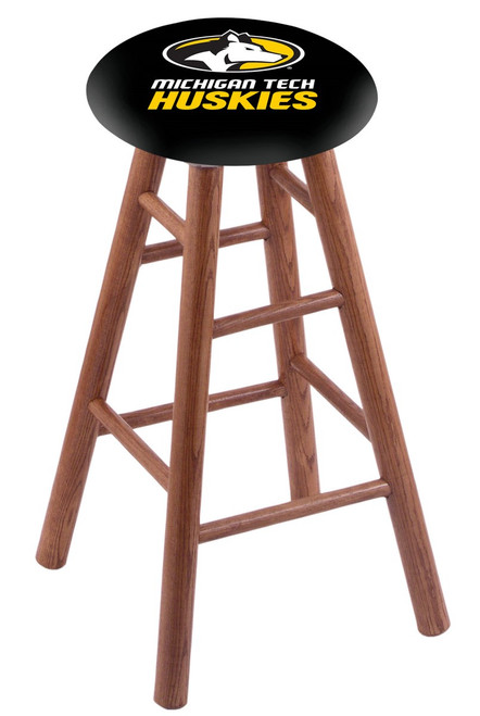 Michigan Tech Huskies Oak Wood Bar Stool