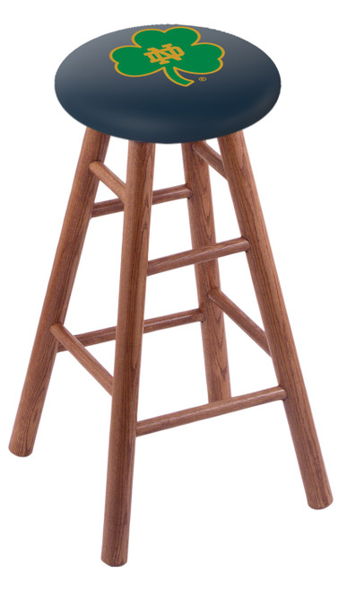 Notre Dame Fighting Irish Shamrock Oak Wood Bar Stool