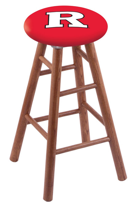 Rutgers Scarlet Knights Oak Wood Bar Stool