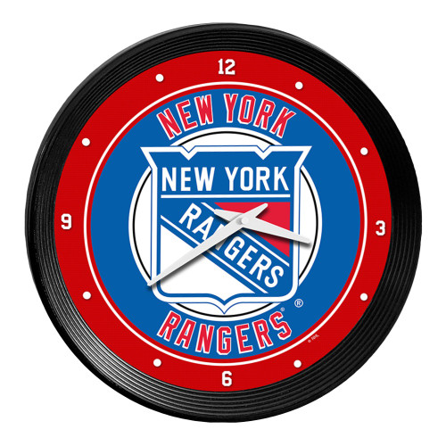 New York Rangers Ribbed Frame Wall Clock