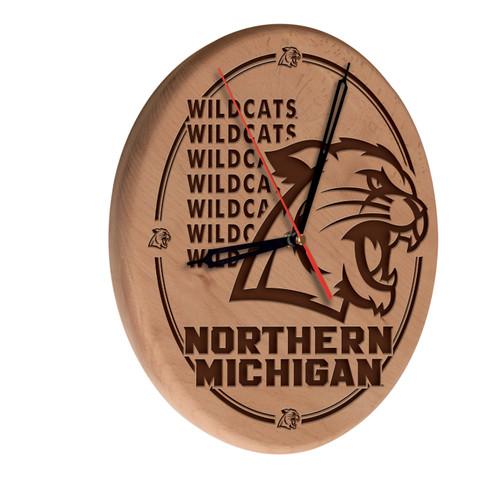 Northern Michigan Wildcats Laser Engraved Wood Clock