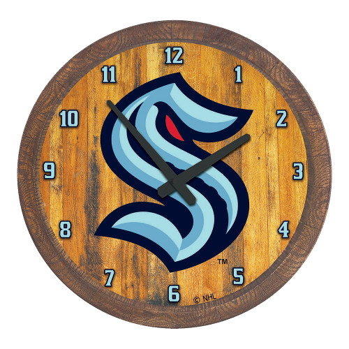 Seattle Kraken ""Faux"" Barrel Top Wall Clock