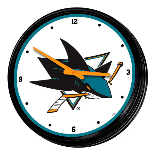 San Jose Sharks Retro Lighted Wall Clock