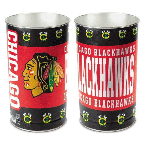 Chicago Blackhawks Metal Wastebasket