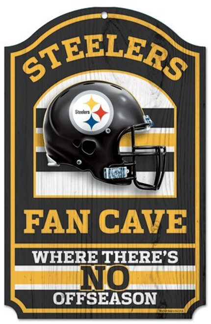 Pittsburgh Steelers Fan Cave Wood Sign