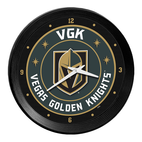 Vegas Golden Knights Ribbed Frame Wall Clock