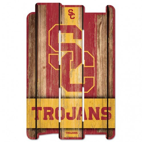USC Trojans Wood Fence Sign