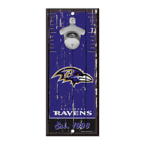 Baltimore Ravens Wood Bottle Opener