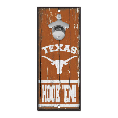 Texas Longhorns Wood Bottle Opener