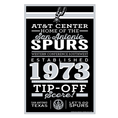 San Antonio Spurs Established Wood Sign