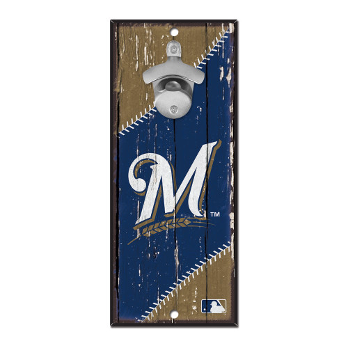 Milwaukee Brewers Wood Bottle Opener