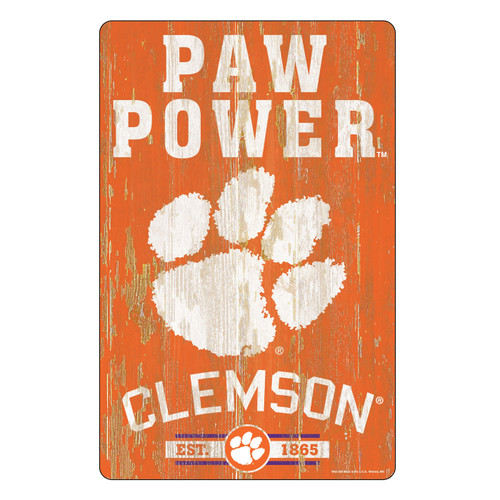 Clemson Tigers Slogan Wood Sign