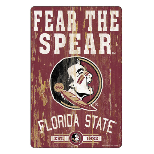 Florida State Seminoles Slogan Wood Sign