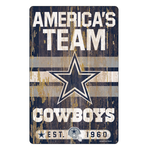 Dallas Cowboys Slogan Wood Sign