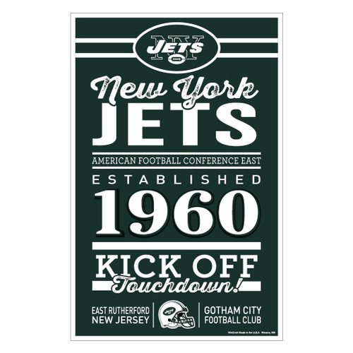 New York Jets Established Wood Sign