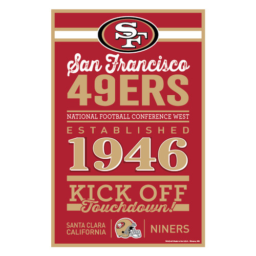 San Francisco 49ers Established Wood Sign