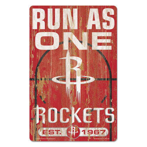 Houston Rockets Slogan Wood Sign