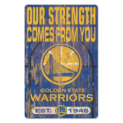 Golden State Warriors Slogan Wood Sign