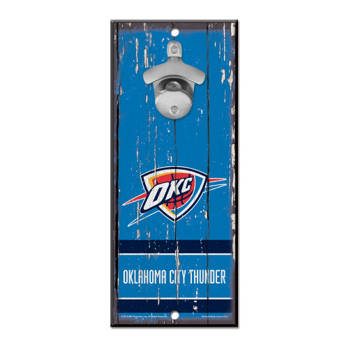 Oklahoma City Thunder Wood Bottle Opener