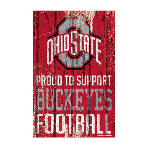 Ohio State Buckeyes Proud to Support Wood Sign