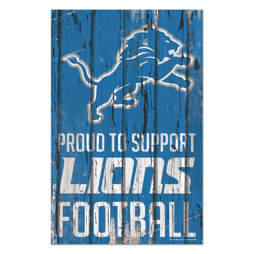 Detroit Lions Proud to Support Wood Sign