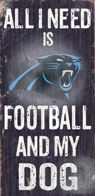 Carolina Panthers Football & Dog Wood Sign
