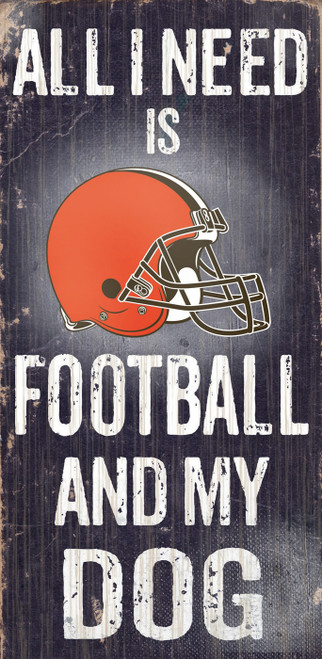 Cleveland Browns Football & Dog Wood Sign