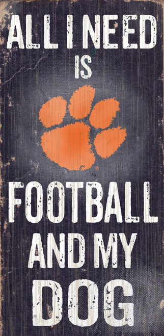 Clemson Tigers Football & Dog Wood Sign