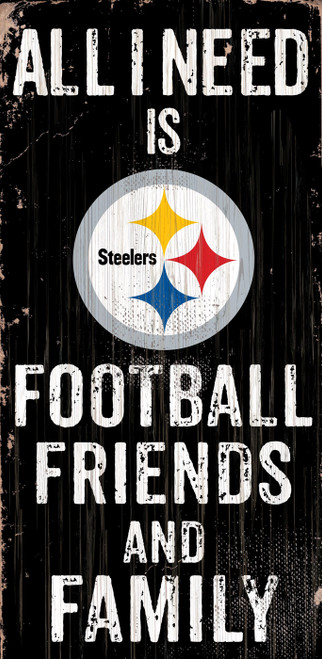 Pittsburgh Steelers Football, Friends & Family Wood Sign