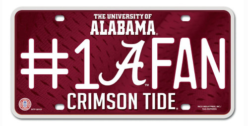 Alabama Crimson Tide #1 Fan License Plate