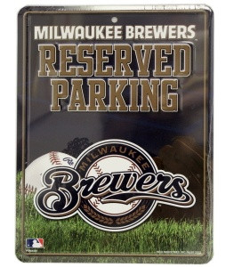 Milwaukee Brewers Metal Parking Sign