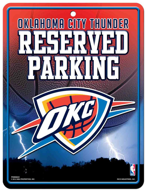 Oklahoma City Thunder Metal Parking Sign