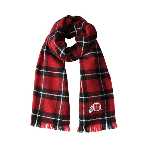 Utah Utes Plaid Blanket Scarf