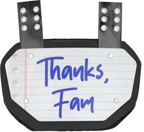 Sports Unlimited Thanks Fam Football Back Plate