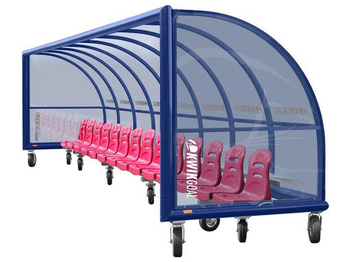 Kwik Goal Portable Only Elite Shelter with Molded Seats and Wheels - 30 ft