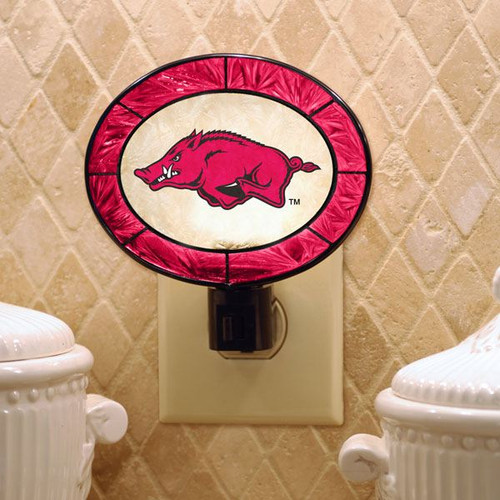 Arkansas Razorbacks Art Glass Night Light