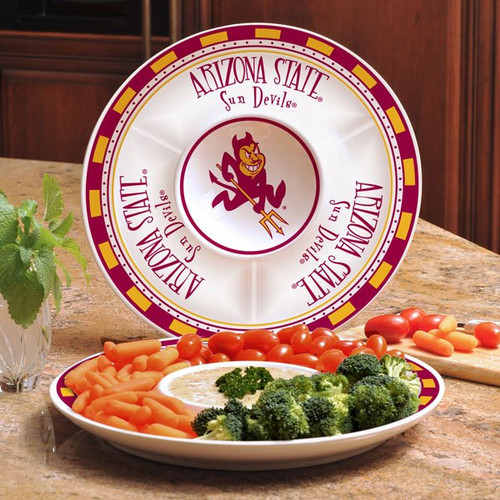 Arizona State Sun Devils Ceramic Chip and Dip Serving Dish