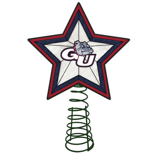 Gonzaga Bulldogs Light Up Art Glass Tree Topper