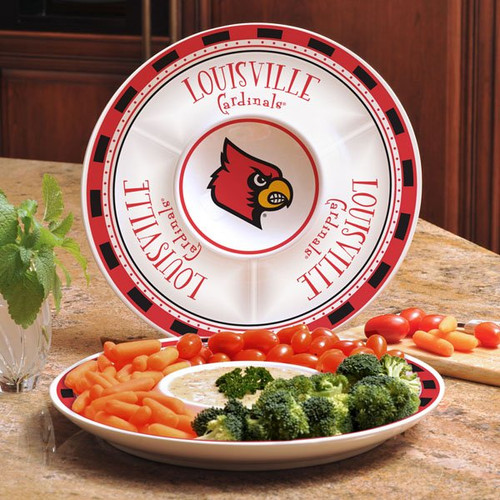 Louisville Cardinals Ceramic Chip and Dip Serving Dish