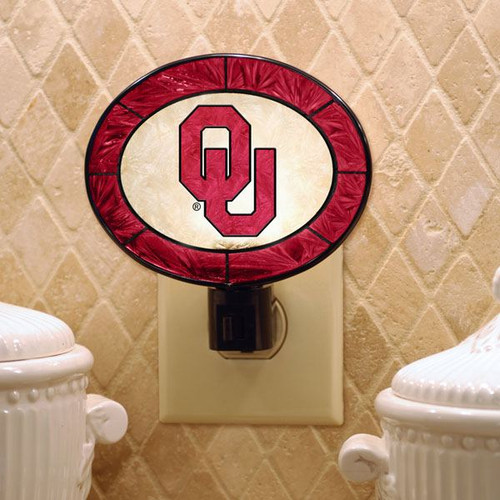 Oklahoma Sooners Art Glass Night Light