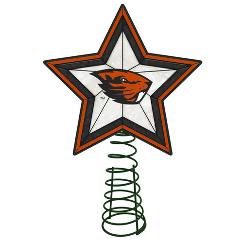 Oregon State Beavers Light Up Art Glass Tree Topper
