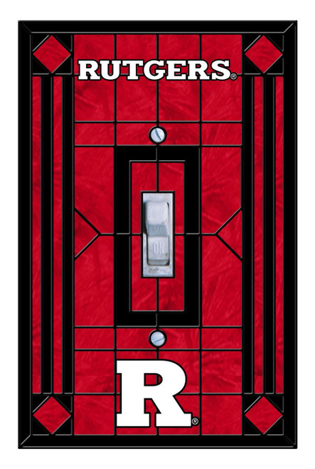 Rutgers Scarlet Knights Glass Single Light Switch Plate Cover