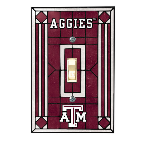 Texas A&M Aggies Glass Single Light Switch Plate Cover