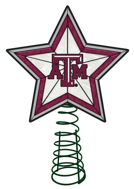 Texas A&M Aggies Light Up Art Glass Tree Topper