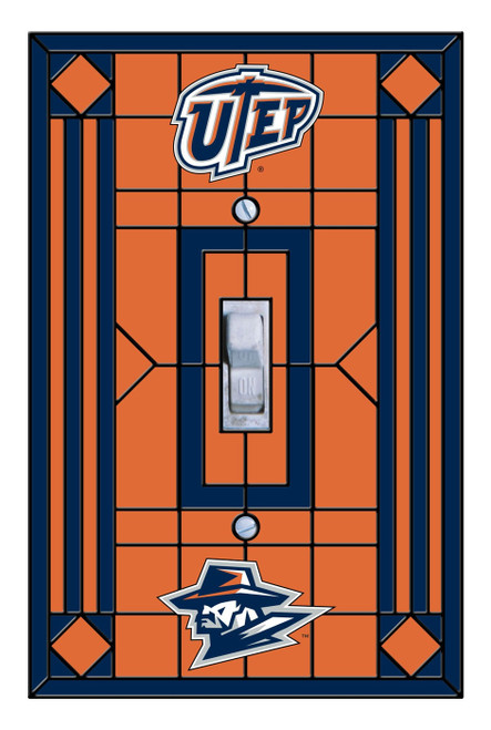 UTEP Miners Glass Single Light Switch Plate Cover