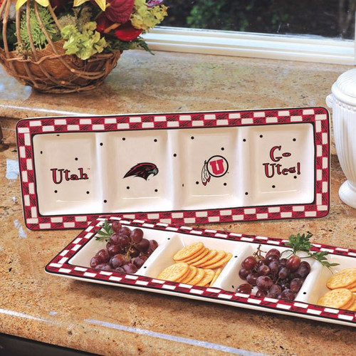 Utah Utes NCAA Ceramic Relish Tray