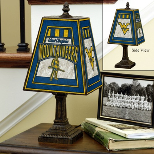 West Virginia Mountaineers Art Glass Table Lamp