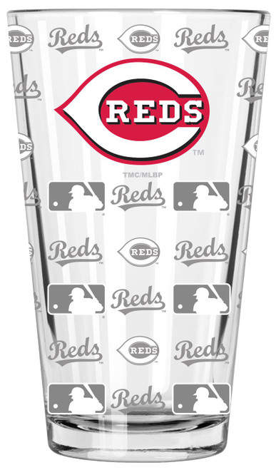 Cincinnati Reds 16 oz. Sandblasted Pint Glass